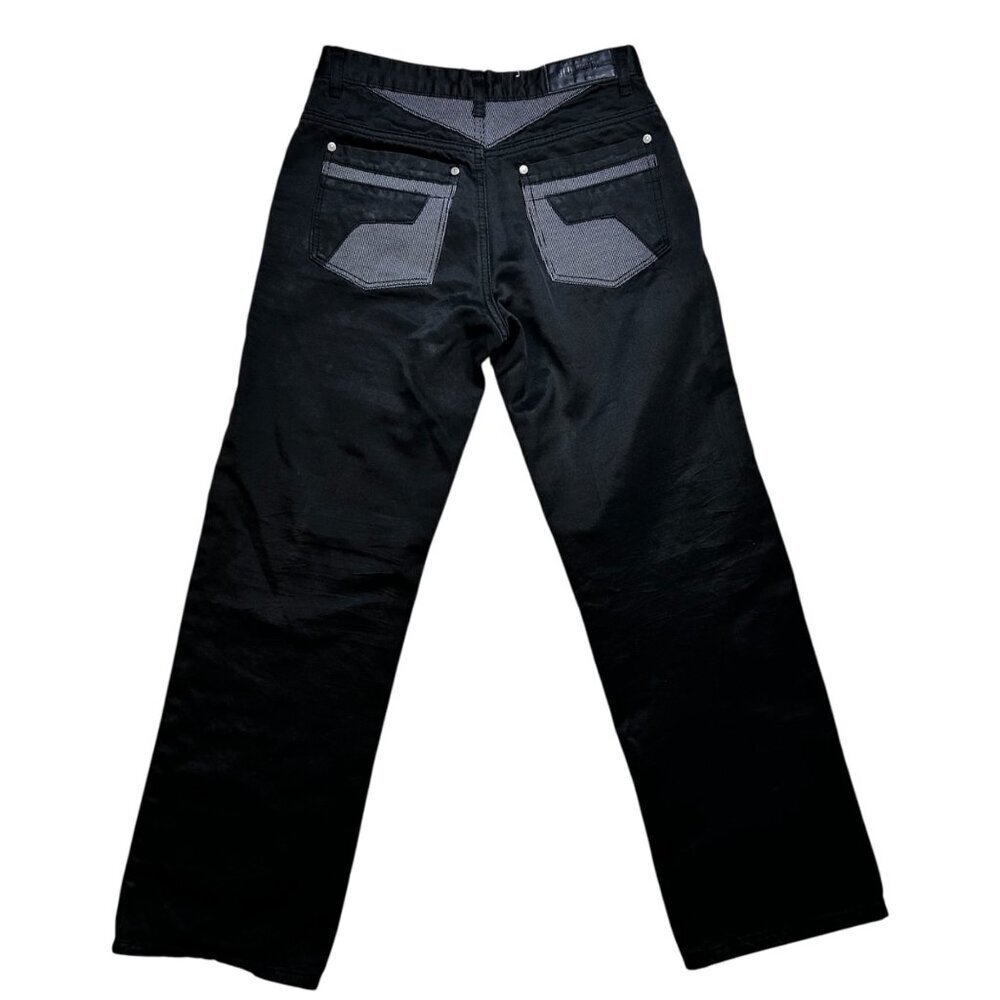 Retro Y2K Old Skool Black Jeans Moto Streetwear Casual Moto